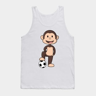 Monkey as Soccer player with Soccer ball Tank Top